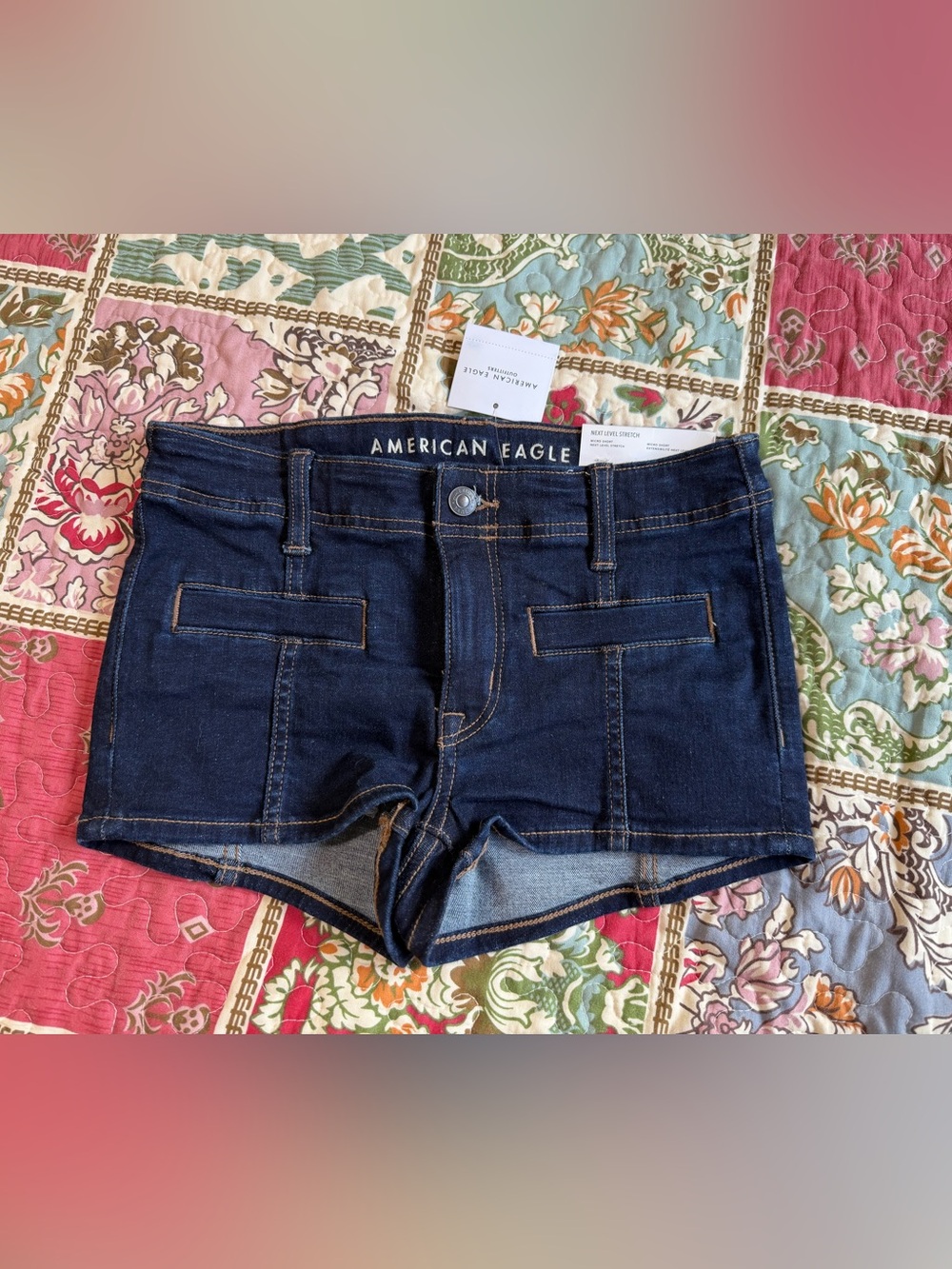 NWT American Eagle Next Level Stretch High Rise Micro Shorts Sz 00 / 24W